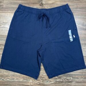 Polo Ralph Lauren Mens 2XLT Shorts Navy Blue French Terry Cotton Pony NWT